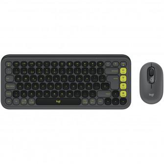 Kit Wireless Tastatura + Mouse Logitech POP ICON COMBO, Bluetooth, EasySwitch, Graphite