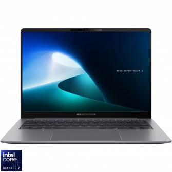 Laptop ASUS ExpertBook P5 P5405CSA cu procesor Intel® Core™ Ultra 7 258V pana la 4.8GHz, 14'', WQXGA, 144Hz, 32GB RAM LPDDR5X, 512GB SSD, Intel® Arc™ 140V GPU, No OS, Misty Grey