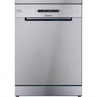 Masina de spalat vase Candy Rapido CF 3E7L0S, 13 seturi, 5 programe, Motor Speed Drive Inverter, Clasa E, Maxi Tub, LED, 60 cm, Argintiu