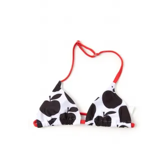 GULLIVER, Costum de baie din doua piese cu cupe triunghiulare, Rosu, Negru, Alb, 98-104 CM