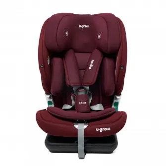 Scaun auto I-size U-Grow Goldfix Pro, isofix, 76-150 cm (9-36 kg), boxa bluetooth, rosu