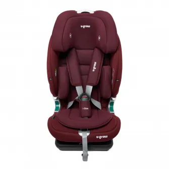 Scaun auto I-size U-Grow Goldfix Pro, isofix, 76-150 cm (9-36 kg), boxa bluetooth, rosu