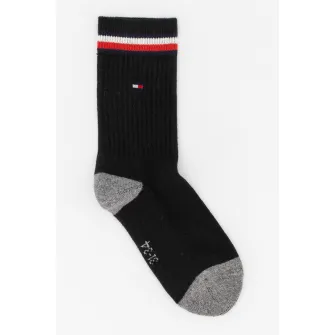 Tommy Hilfiger, Set de sosete din amestec de bumbac, 2 perechi, Negru/Gri cenusa/Alb, 31-34 EU