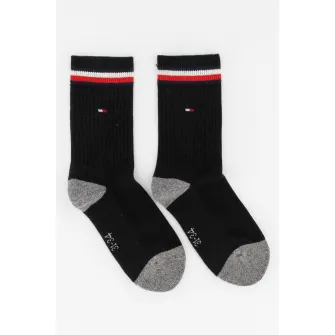Tommy Hilfiger, Set de sosete din amestec de bumbac, 2 perechi, Negru/Gri cenusa/Alb, 31-34 EU