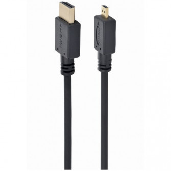 Cablu video Gembird adaptor HDMI (T) la Micro-HDMI (T), 3m, conectori auriti, Negru, CC-HDMID-10