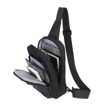 Aoking, Borseta crossbody cu buzunare multiple, Negru