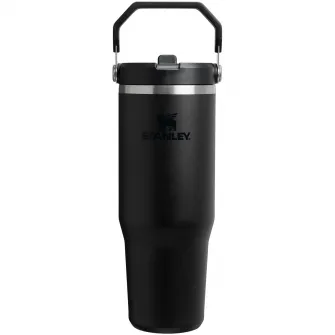 Cana termos cu pai pliabil Stanley The IceFlow Flip Straw 2.0 Tumbler 0.89L, 10-12043-071, negru