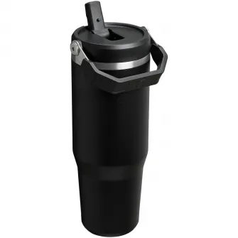 Cana termos cu pai pliabil Stanley The IceFlow Flip Straw 2.0 Tumbler 0.89L, 10-12043-071, negru