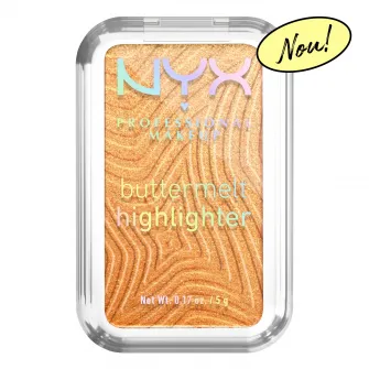 Iluminator pudra NYX Professional Makeup Buttermelt 30 Butta Bling, formula cremoasa, 12H rezistenta, nu se estompeaza, 5 g
