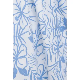 KOTON, Rochie lejera cu bretele si model floral, Alb, Albastru deschis, 74-80 CM