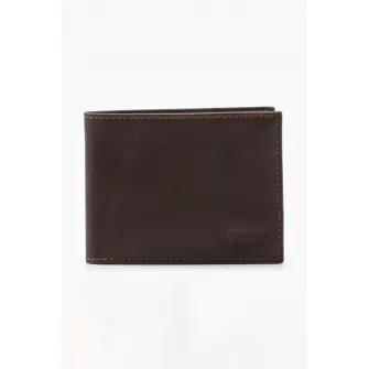 Levi's, Portofel pliabil de piele, Maro inchis