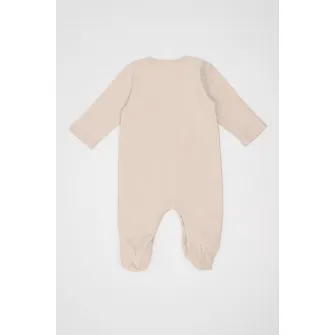 Mayoral, Set de pijama cu botosei si model - 2 piese, Alb fildes, Gri deschis, Camel, 70 CM