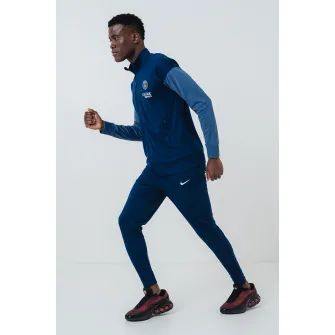 Nike, Trening cu fermoar si logo, pentru fotbal, Albastru inchis, S
