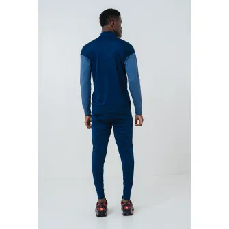 Nike, Trening cu fermoar si logo, pentru fotbal, Albastru inchis, S
