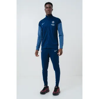 Nike, Trening cu fermoar si logo, pentru fotbal, Albastru inchis, S