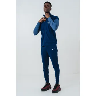 Nike, Trening cu fermoar si logo, pentru fotbal, Albastru inchis, S