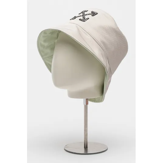 OFF-WHITE, Plarie bucket cu logo brodat, Bej