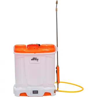 Pompa electrica de stropit cu presiune pe acumulator Ruris Bravo 19PE, acumulator 12V 8.0 Ah, rezervor tip rucsac 18 L, lance metalica telescopica, autonomie 4 h, presiune maxim 0.6 Mpa, include: acumulator + incarcator