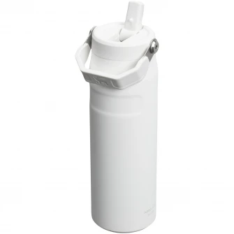 Sticla termos cu pai pliabil Stanley The IceFlow Bottle Flip Straw 2.0 0.07L, 10-11283-144, alb