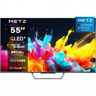 Televizor METZ QLED 55MQE7600Y, 139 cm, Smart Google TV, 4K Ultra HD, Clasa F (Model 2025)