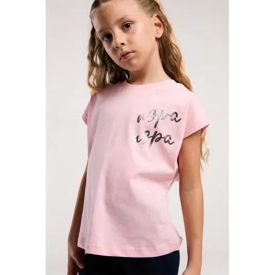 U.S. Polo Assn., Set de tricou cu imprimeu si pantaloni - 2Piese, Roz pastel, 164-170 CM