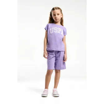 U.S. Polo Assn., Trening cu imprimeu logo, Ametist, 152-158 CM