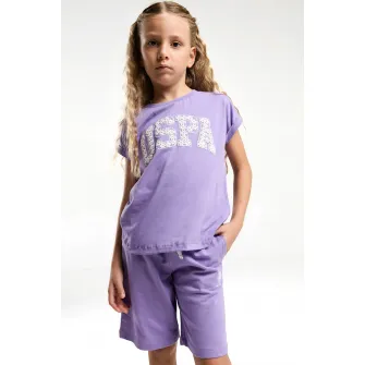 U.S. Polo Assn., Trening cu imprimeu logo, Ametist, 152-158 CM