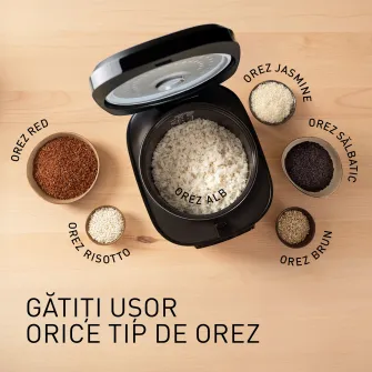 Aparat multifunctional pentru gatit orez si gatit cu abur Panasonic SR-DA152KXE, 4l, tehnologie fyzzy logic, 4 programe automate, oala cu invelis ceramic antiaderent fara PFAS/BPA, timer si mentinere cald 24h, 770W, negru
