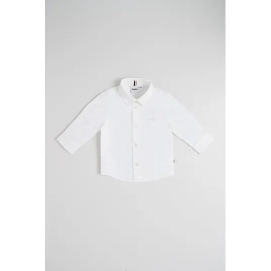 BOSS Kidswear, Camasa cu maneci lungi, Alb, 94 CM