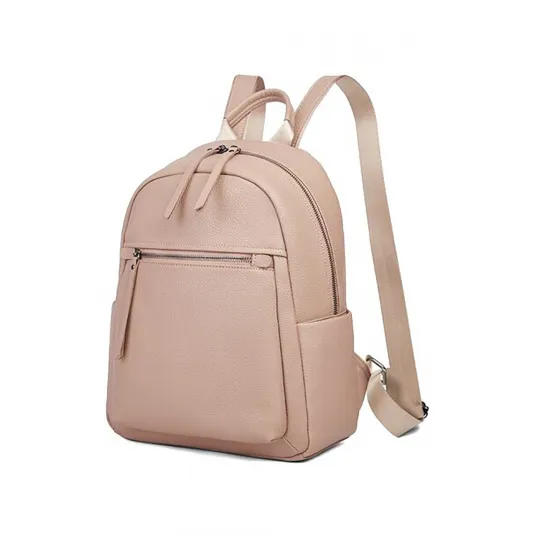 C'iel, Rucsac din piele cu buzunare exterioare, Maro taupe deschis