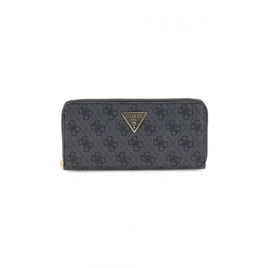GUESS, Portofel cu buzunar exterior cu fermoar, Gri inchis