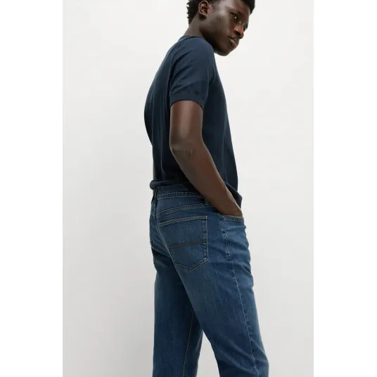 Marks & Spencer, Blugi elastici slim-fit, Petrol, W34-L33