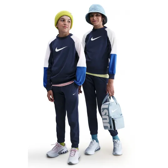 Nike, Trening cu logo, Alb, Albastru petrol, Albastru, 158-170 CM