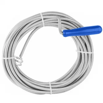 Sonda pentru desfundat tevi Wadfow WDD2310, 10 m lungime, otel, carlig S placat cu zinc