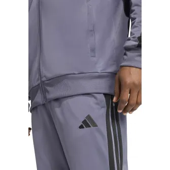 adidas Sportswear, Trening cu logo, Negru, Lila, L