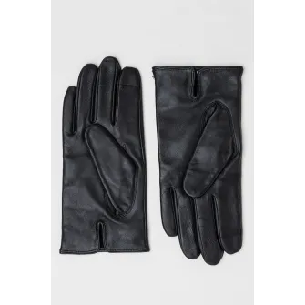 BOSS, Manusi de piele cu cusaturi, Negru, 21 CM