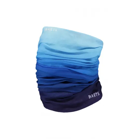 Barts, Fular cu logo si model tie-dye, Albastru inchis, Albastru deschis