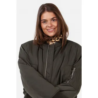 Barts, Guler din fleece cu model circular, Negru, Maro