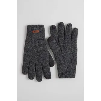 Barts, Manusi din amestec de lana Rilef, Gri antracit, 18 CM