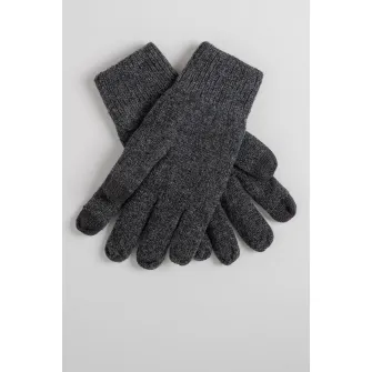 Barts, Manusi din amestec de lana Rilef, Gri antracit, 18 CM