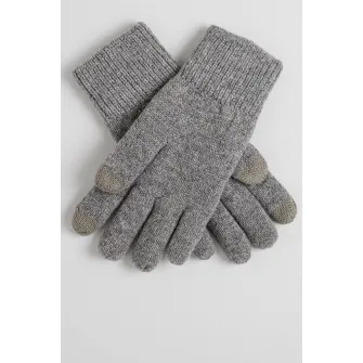 Barts, Manusi din amestec de lana Rilef, Gri melange, 18 CM