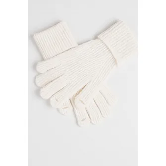 Barts, Manusi din amestec de lana cu logo, Crem, 18 CM