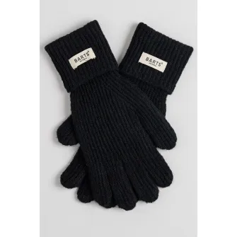 Barts, Manusi din amestec de lana cu logo, Negru, 18 CM