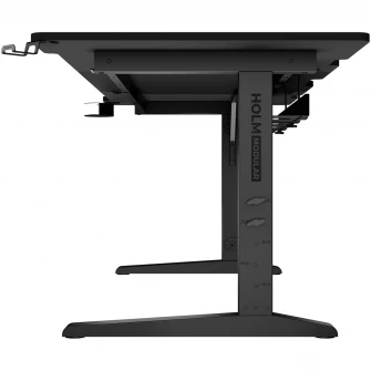 Birou gaming Genesis Holm Modular 160, material metal MDF, reglabil pe inaltime 70 - 90 cm, iluminare RGB, management cabluri, Negru