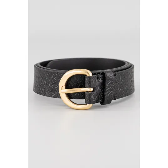 CALVIN KLEIN JEANS, Curea de piele cu model monograma, Negru, 100