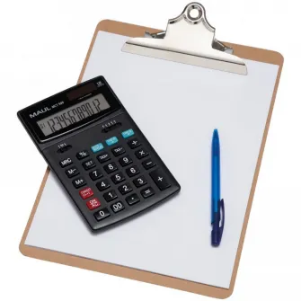 Calculator de birou MAUL MCT500, 12 digits, functie Check and Correct, cu ecran rabatabil - negru