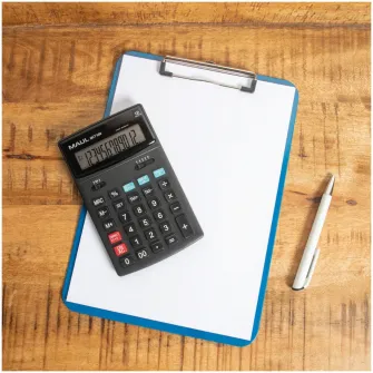 Calculator de birou MAUL MCT500, 12 digits, functie Check and Correct, cu ecran rabatabil - negru