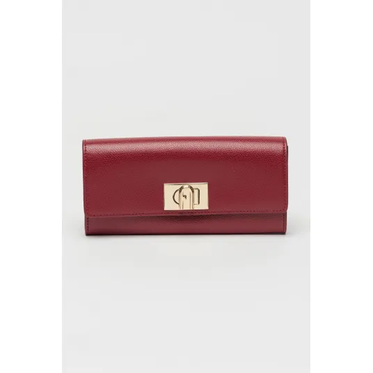Furla, Portofel de piele 1927 Continental, Visiniu