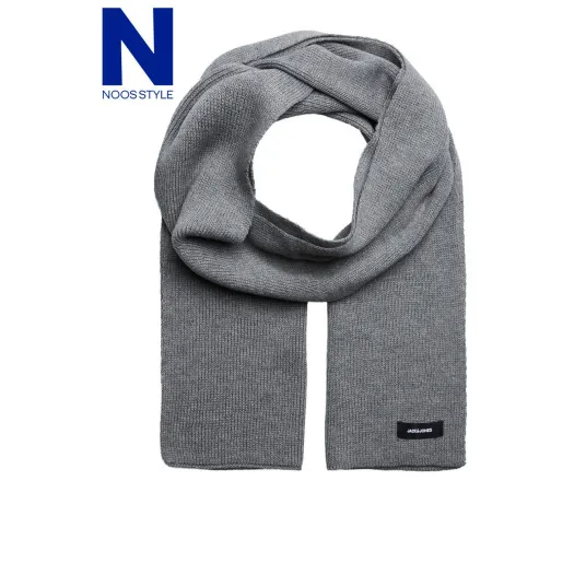 Jack & Jones,Fular tricotat cu striatii, Gri melange
