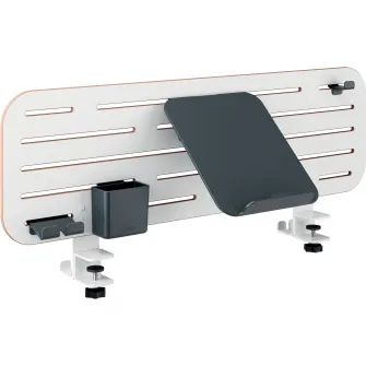 Kit organizator Leitz Ergo, pentru birou (max.3.5 cm), 80x25 cm, include suport pentru laptop si 3 suporti pentru accesorii, alb